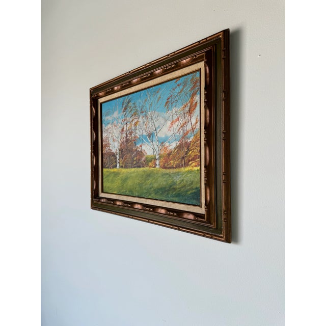 1980's Vintage Impressionist Autumn Landscape Oil Painting, Framed For Sale - Image 4 of 10