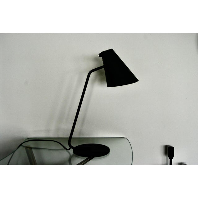 Black French Desk Lamp attributed to Jacques Biny, 1950s For Sale - Image 8 of 9