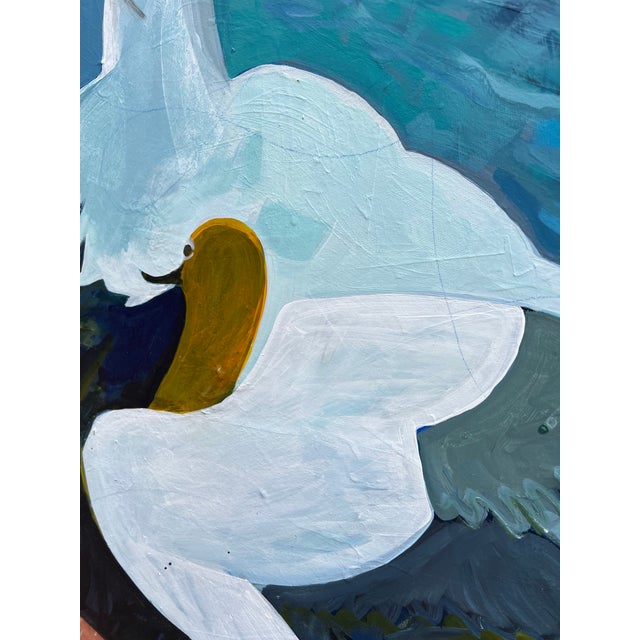 Paint "Nosey Neighbors" a Swan Painting by L Wren Walraven For Sale - Image 7 of 10