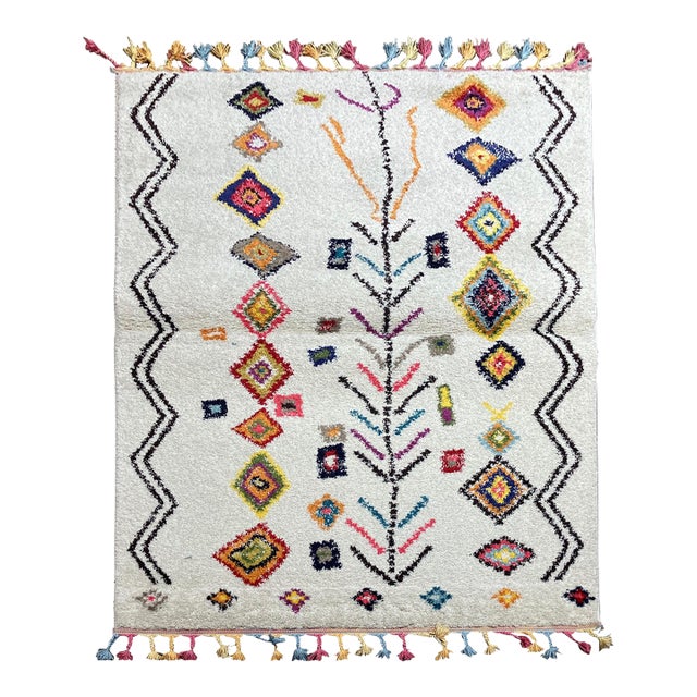 Moroccan Style Turkish Rug 4'0" X 5'7" For Sale