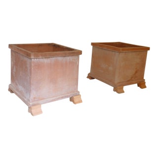 Vintage Tuscan Enzo Zago Terra Cotta Planters - a Pair For Sale