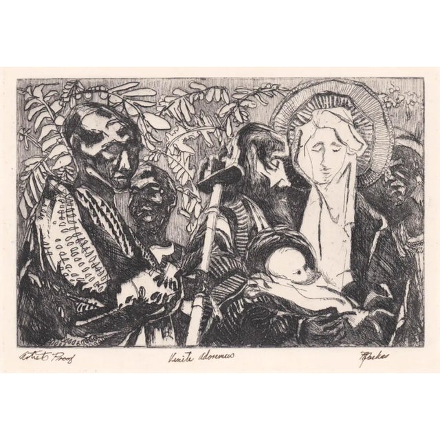 Figurative Venite Adoremus Figural Etching For Sale - Image 3 of 3