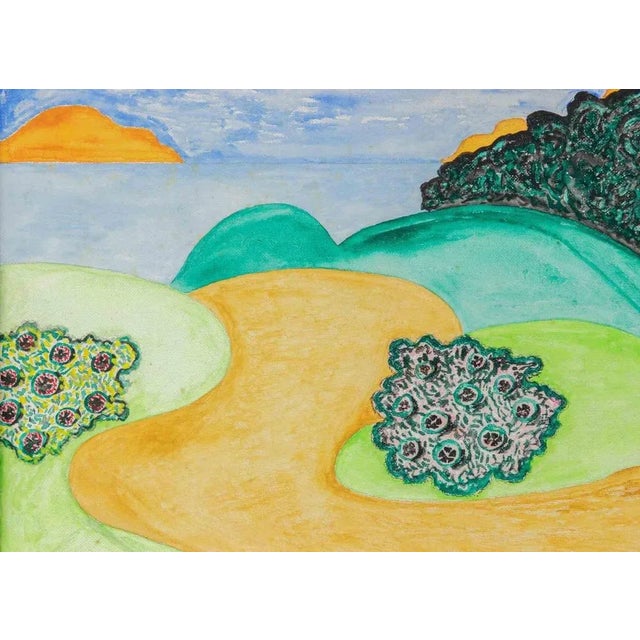 Mixed media on paper realized by Romualdo Battaglia in 1978. Mixed media on paper. Includes a contemporary wooden frame...