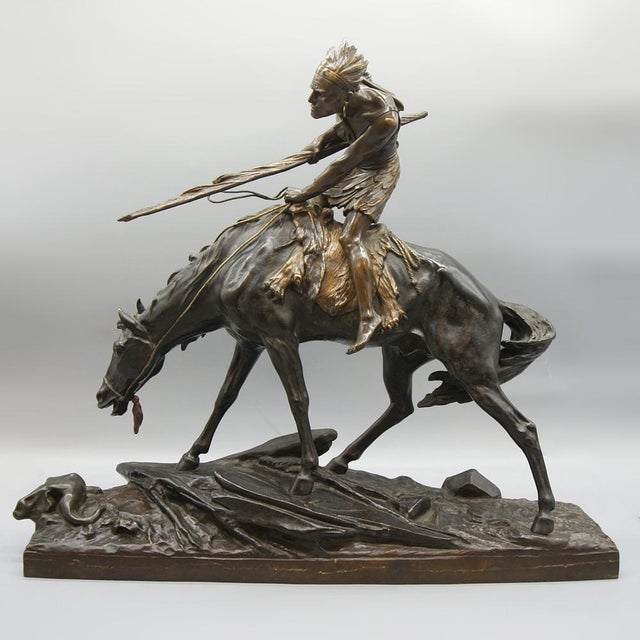 Native American on Horseback from Édouard Drouot, 1920s For Sale - Image 15 of 15