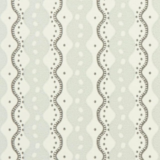 Abstract Schumacher x Neisha Crosland Centipede Stripe Wallpaper in Pumice For Sale - Image 3 of 5