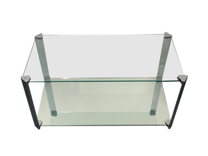 Coffee Table in Steel, Crystal & Mirror from Cidue, 1970s