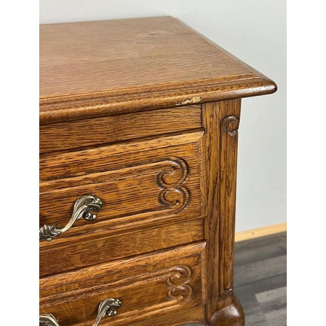 Vintage French Louis XVI Style Carved Oak Desk or Chest For Sale - Image 13 of 14