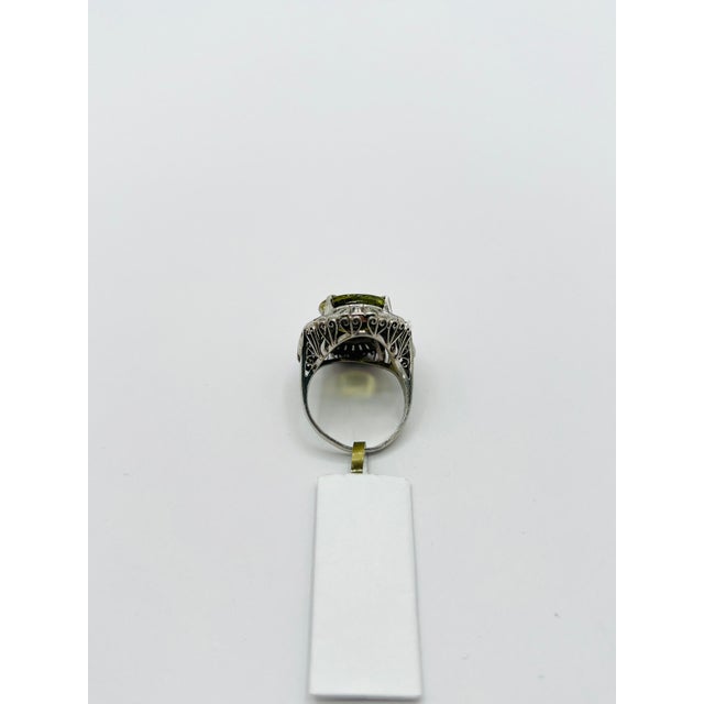 Metal Mid 20th Century 10 Carat Color Change Alexandrite Oval and Diamond Ring, Size 7 in Platinum For Sale - Image 7 of 10