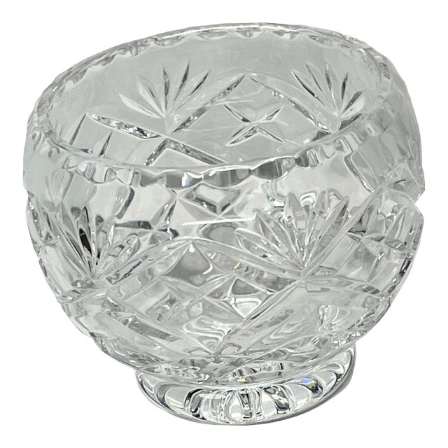 Vintage Cut Crystal Rose Bowl - Geometric 3" Posy Vase For Sale