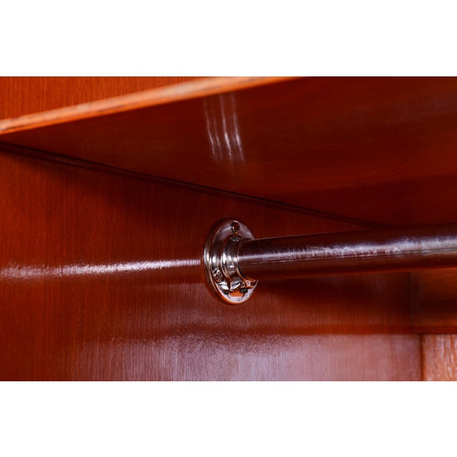 Wood Bauhaus Wardrobe in Chrome, Steel, and Oak from Vichr a Spol, Czech, 1930s For Sale - Image 7 of 17