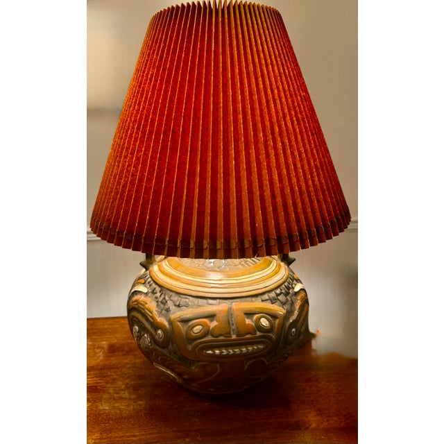 Brown Tiki Mayan Gods Lamp For Sale - Image 8 of 12