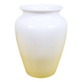 White Glazed Terracotta Vase For Sale