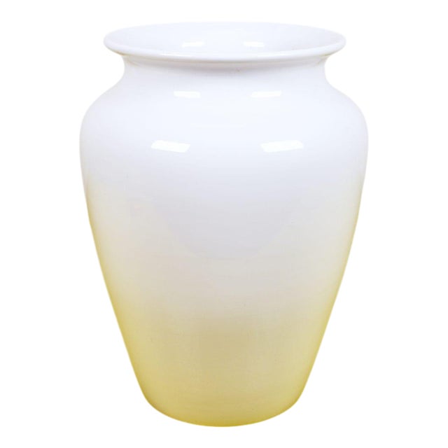 White Glazed Terracotta Vase For Sale