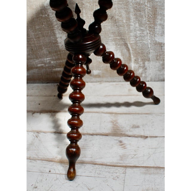 Late 19th Century Victorian Bobbin Turned Beech Gypsy Table, 1880 For Sale - Image 5 of 9