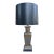 Vintage Chinoiserie Pewter and Brass Urn Table Lamp With Snakeskin Embossed Shade For Sale