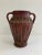 Mid-Century Modern Large Red Earthenware Amphora-Style Vessel With Woven Rattan Accents For Sale - Image 3 of 8