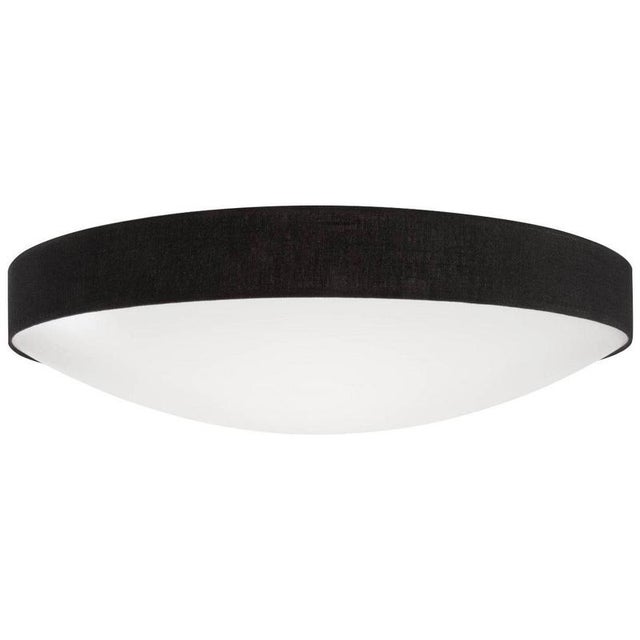 Kant Ceiling Lamp in Black Textile and Opal Acrylic from Konsthantverk Tyringe 1 For Sale - Image 4 of 4