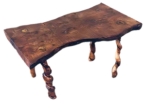 Brutalist Style Handcrafted Oak & Grape Wood Side Table, 1950s