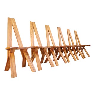 S45 Dining Chairs in Elm by Pierre Chapo, France, 1970s, Set of 6 For Sale