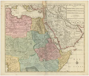 Map of Eastern Africa and the Arabian Peninsula by Delisle, 1792