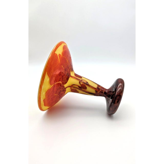 Art Deco Cameo Glass Vessel with Poppies by Charles Schneider for Le Verre Français, 1920s For Sale - Image 3 of 7