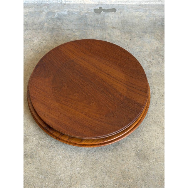 Teak Plates Set of 4 Danish Mid-Century Modern Vintage For Sale In Los Angeles - Image 6 of 13