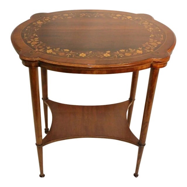 Inlaid Marquetry Maple & Rosewood Center Table, 19th C. For Sale