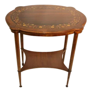 Inlaid Marquetry Maple & Rosewood Center Table, 19th C.