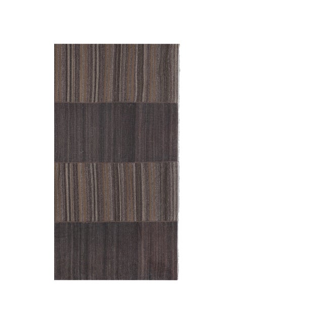 1960s Oversize Bohemian Striped Wool Kilim Rug 9'5'' X 9'7'' For Sale - Image 4 of 12