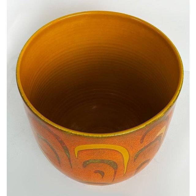 Mid-Century Modern Vintage Italian Abstract Decorated Pottery Planter, Vibrant Glazes For Sale - Image 3 of 6