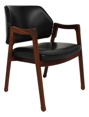 Armchair in Rosewood and Black Leather Mod. 814 from Cassina, Italy, 1961