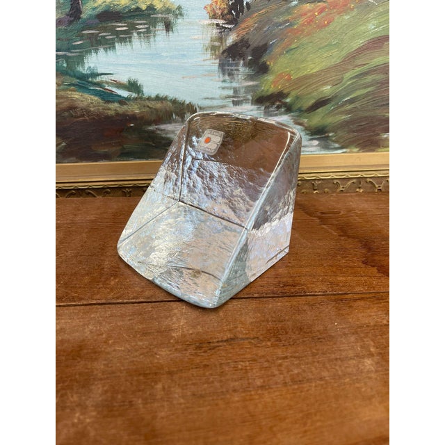 Glass Vintage Blenko Handmade Art Glass Bookend For Sale - Image 7 of 7