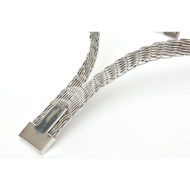 1980s Vintage j.p. Coutrel Sterling Silver v Necklace, French For Sale - Image 5 of 11