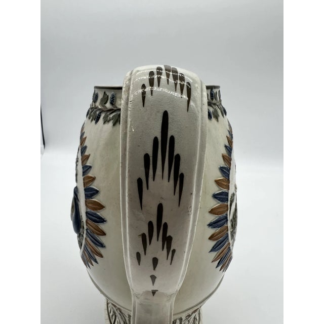 Early 19th Century Antique Prattware Polychrome Decorated Pearlware Pitcher With Peafowl, Circa 1820's For Sale - Image 5 of 12