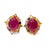 Red Bochic “Capri” Vintage Ruby & Multi Pastel Tourmaline Earrings Set In 18K Gold & Silver For Sale - Image 8 of 11