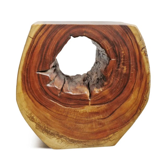 Wood Organic Monkey Pod Side Table For Sale - Image 7 of 7