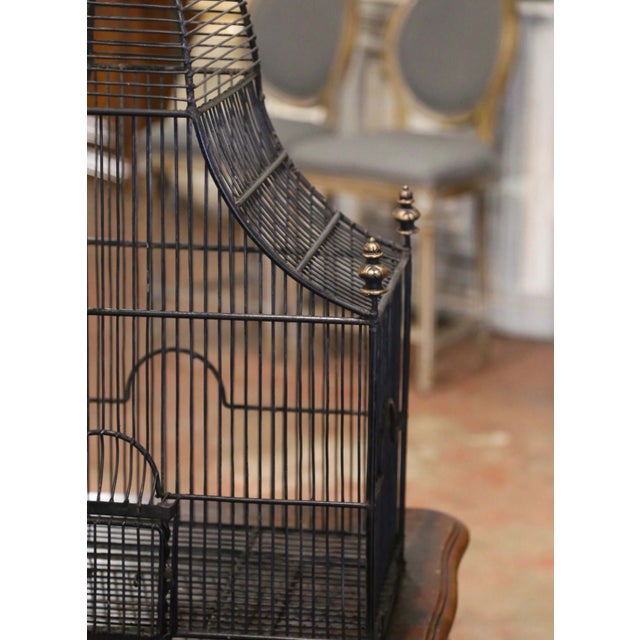 French 19th Century French Patinated Wired Birdcage With Dome Top For Sale - Image 3 of 7