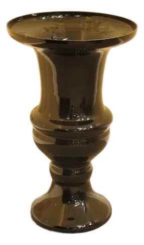 Large Black Blown Glass Floor Vase