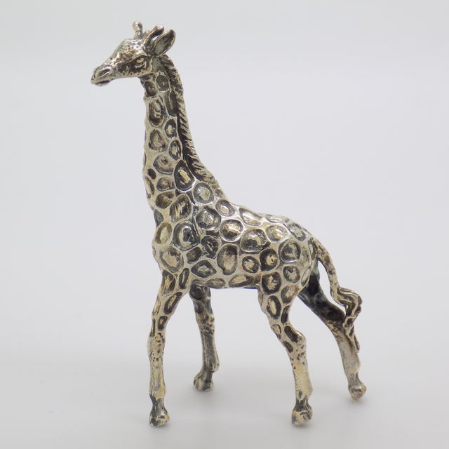 Vintage Italian Handmade Silver Giraffe Figurine, 1970s For Sale - Image 11 of 11