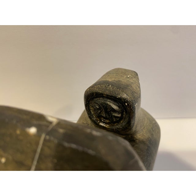 1960s Dimu Inuit Style Soapstone Carving of Ice Fisherman Chairish