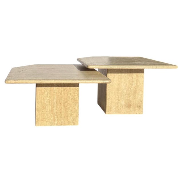 Vintage Travertine Nesting Tables, 1970s, Set of 2 For Sale - Image 10 of 10