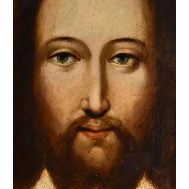 Flemish Artist, Cristo Mundi, 1600s, Oil on Copper Painting, Framed For Sale - Image 7 of 9