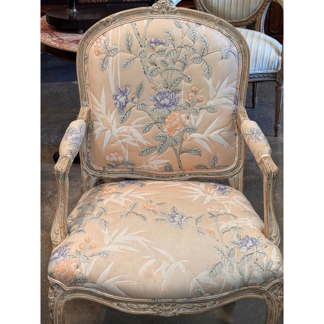 1950s Pair of Louis XV Style Fauteuils For Sale - Image 4 of 11
