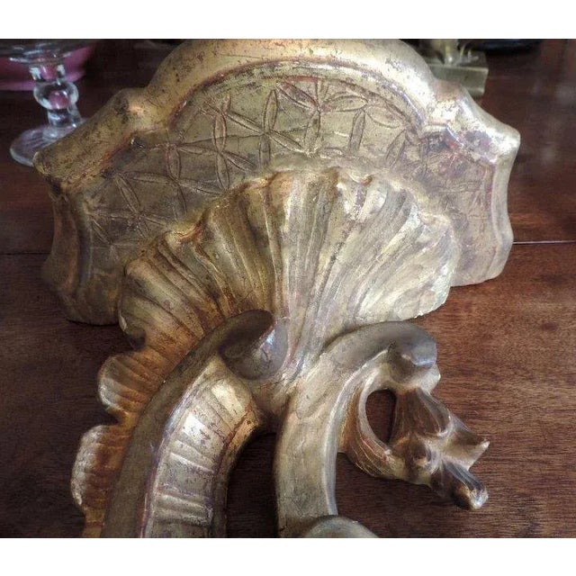 19th Century 19th Century Chippendale Style Carved Giltwood Wall Brackets - A Pair For Sale - Image 5 of 11