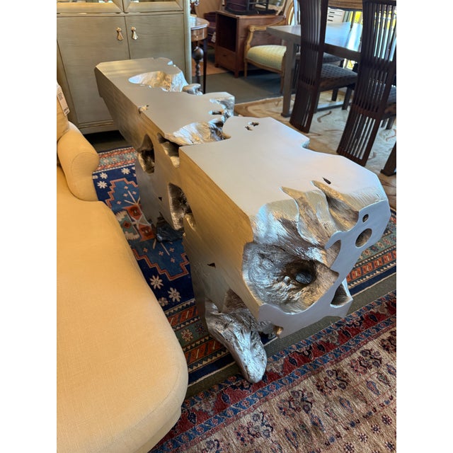 Phillips Collection Freform Console Table, Silver Leaf For Sale - Image 10 of 12
