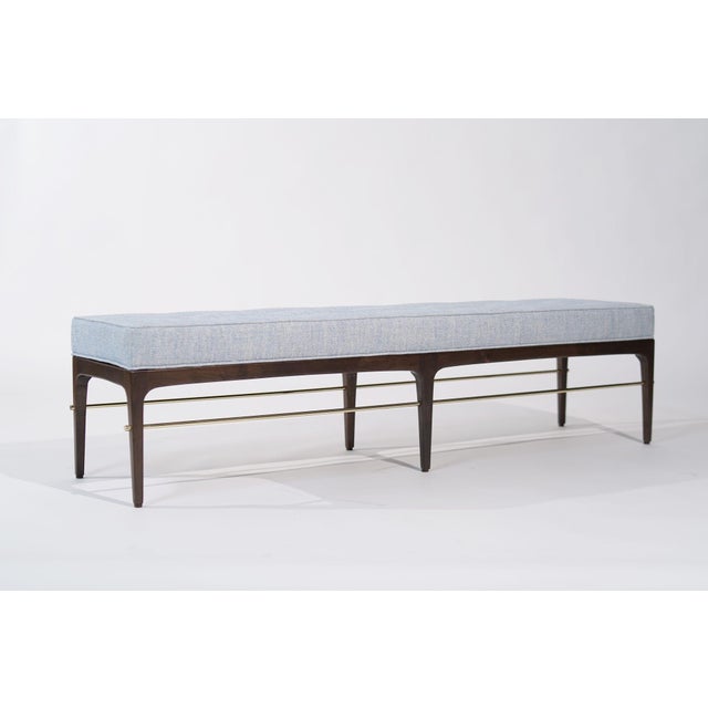 Linear Bench in Dark Walnut and Brass Series 72 by Stamford Modern For Sale In New York - Image 6 of 18