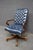 Traditional Tufted Leathercraft Swivel Office Chair With Cherry Frame For Sale - Image 3 of 10