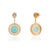 Metal Luxury 14k Gold Turquoise & Diamond Double Halo Drop Earrings, 3.07ct- A Pair For Sale - Image 7 of 14