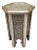 Moroccan Hexagonal Metal Inlaid Side Table with Silver Finish For Sale
