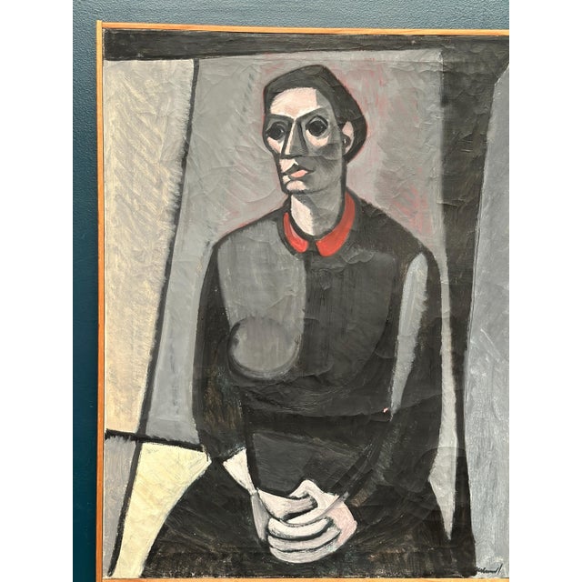 Axel Ekelund, Portrait of Mrs. S, 1950s, Oil on Canvas, Framed For Sale - Image 13 of 18